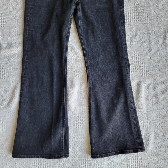 Denim Forum The Twiggy High Rise Flare 28L High-Waisted Flared Jeans- Black - Picture 6 of 12